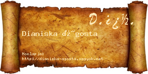 Dianiska Ágosta névjegykártya